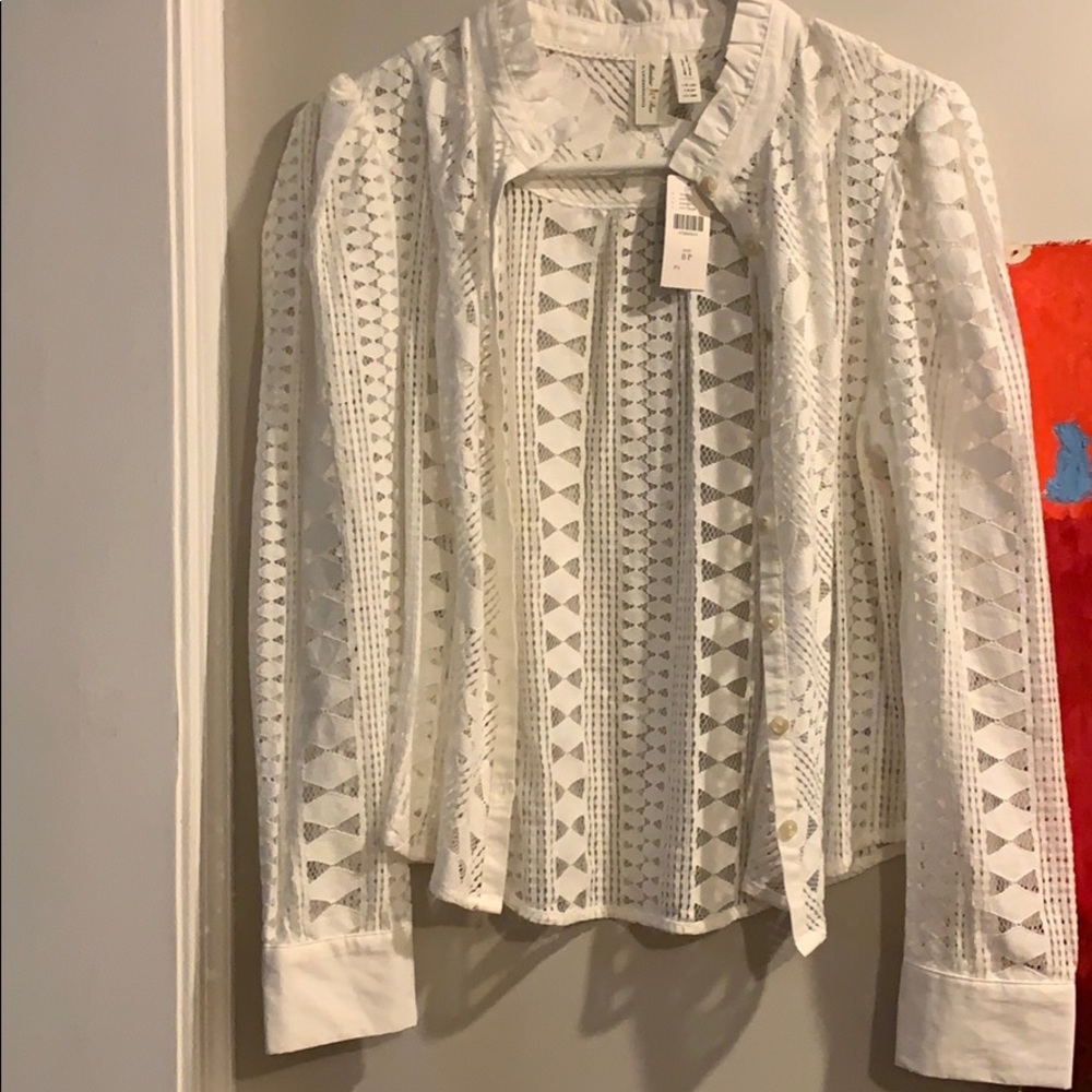 Lace button up